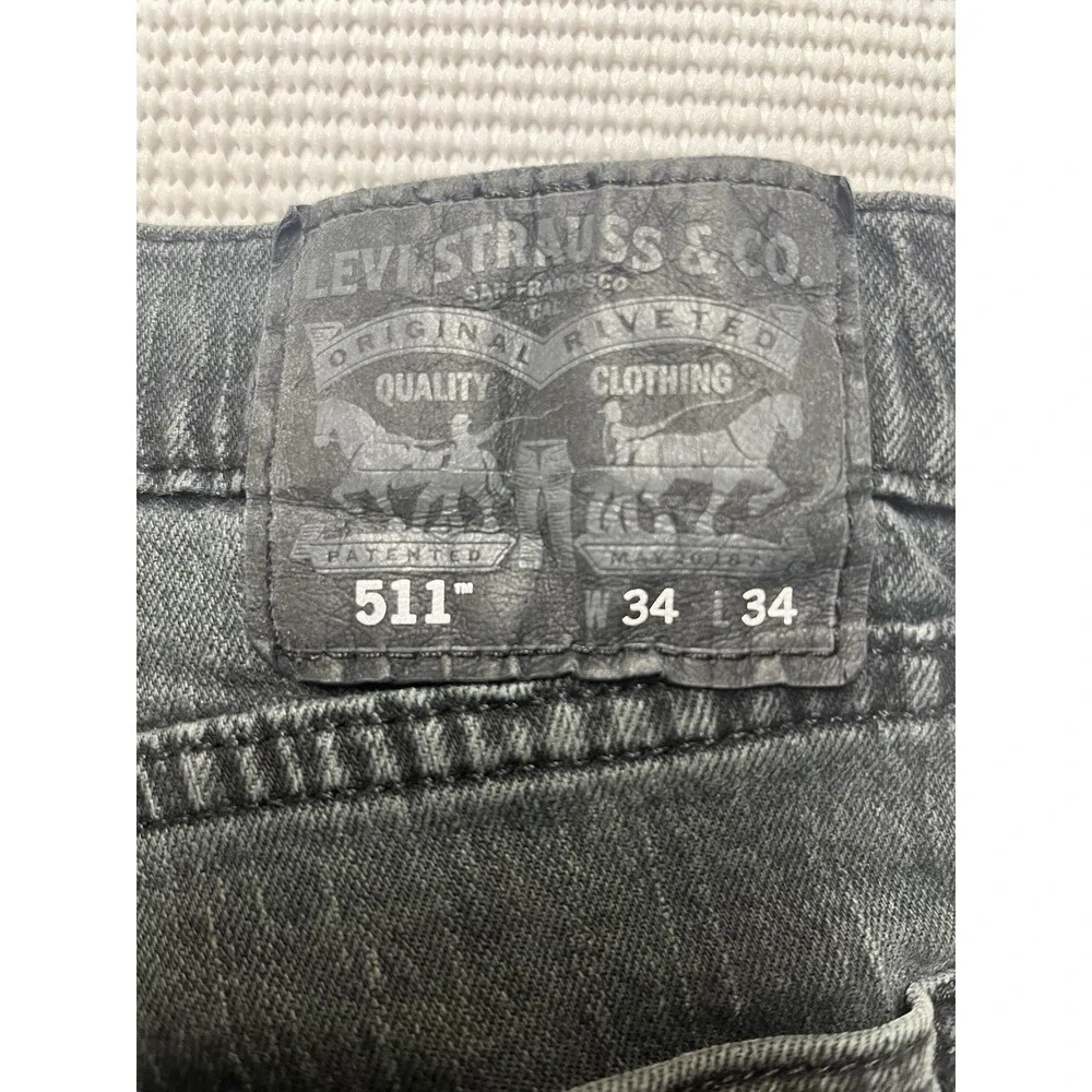 Levi’s 511 Men’s 34x34 Black Wash Denim Slim Fit Straight Leg